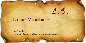 Later Vladimir névjegykártya